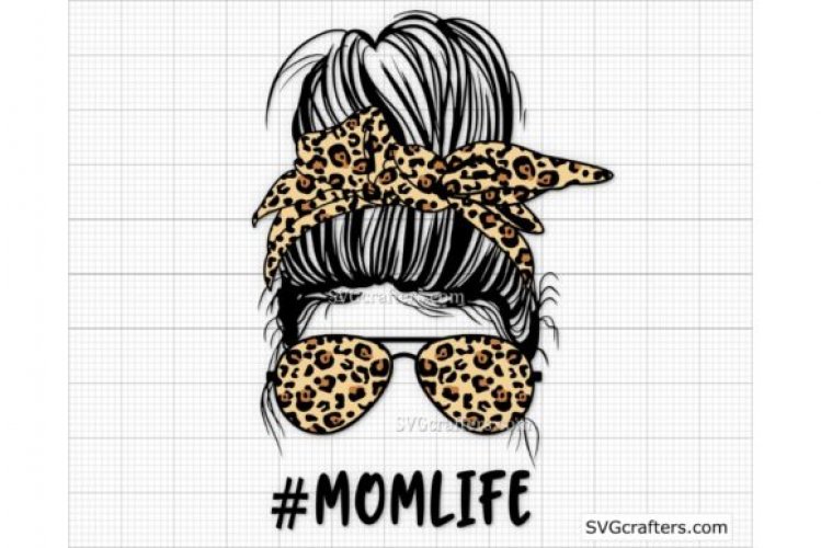 Download Leopard Messy Bun Momlife Svg Mom Life Free Svg 