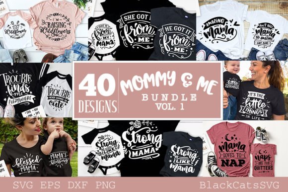 Download Mommy and Me Bundle 40 Designs Vol 1 - Free and Premium SVG