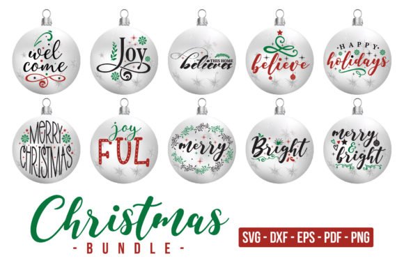 Download Christmas Round Ornaments SVG Bundle - Free SVG