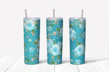 Download Roses Sublimation Design Skinny Tumbler - Free SVG