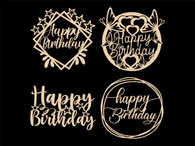 Download Happy Birthday SVG, Cake Topper Svg, Png - Free SVG