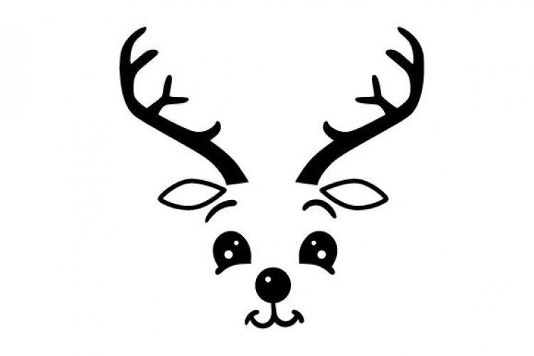 Download Cute Reindeer Face - Free SVG