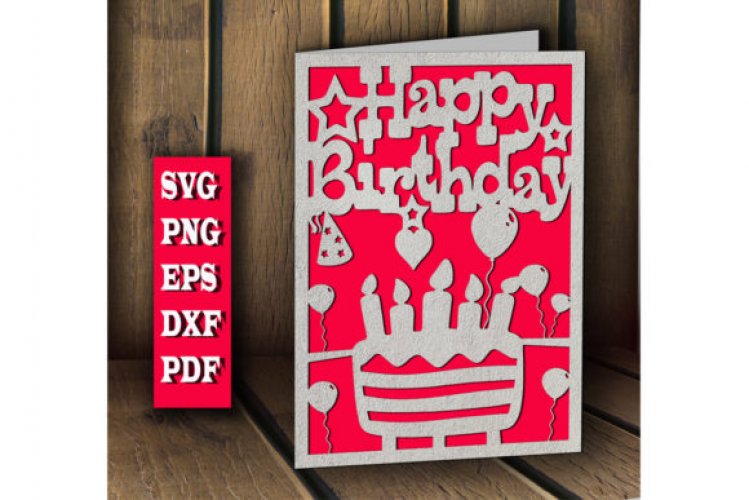 Free Svg Happy Birthday Card Svg Files For Silhouette Cameo And Cricut 8d8