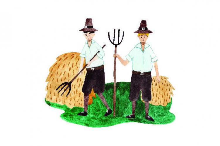 Download Pilgrims Farming - Watercolor - Free and Premium SVG Cut Files