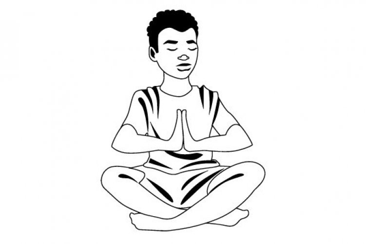 Download Cute Black Boy Meditating - Free and Premium SVG Cut Files