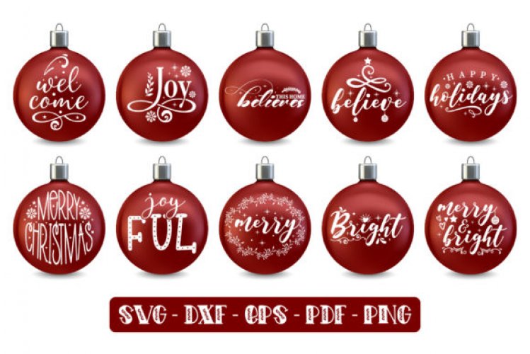 Download Christmas Round Ornaments Svg Bundle Free Svg