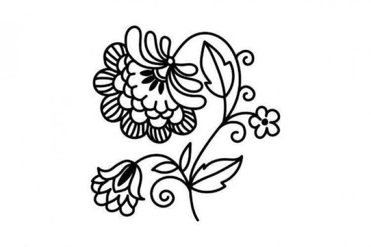 Download Decorative Outline Flower - Free and Premium SVG Cut Files
