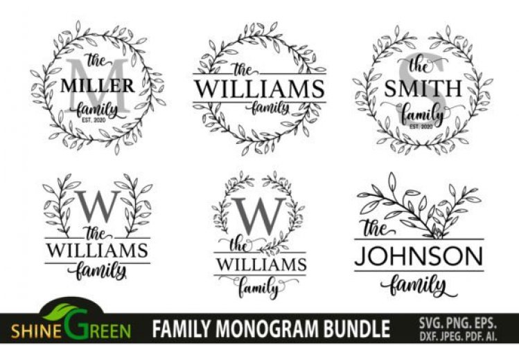 Download Download Family Monogram Bundle 8 Farmhouse Signs - Free and Premium SVG Cut Files